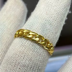 14kt Yellow Gold Cuban Link Ring